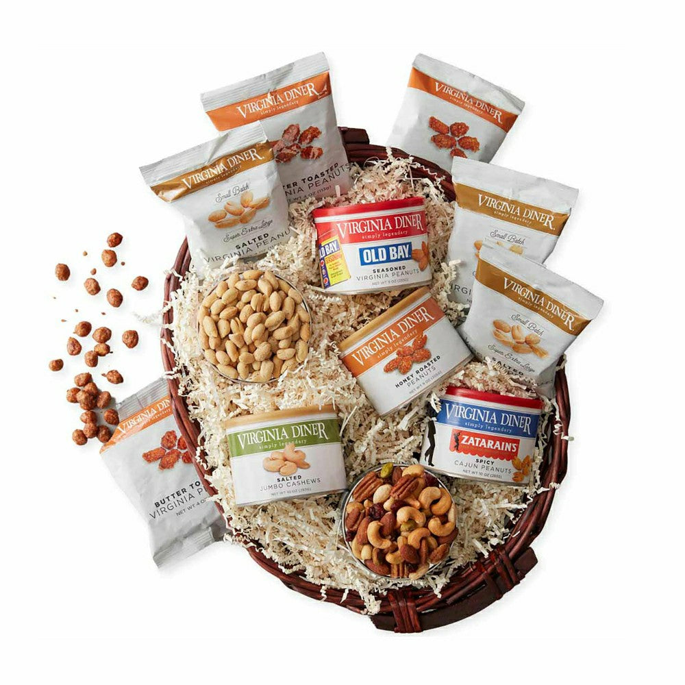Extra Large Peanuts and Cashews Gift Basket Sampler | Plow & Hearth