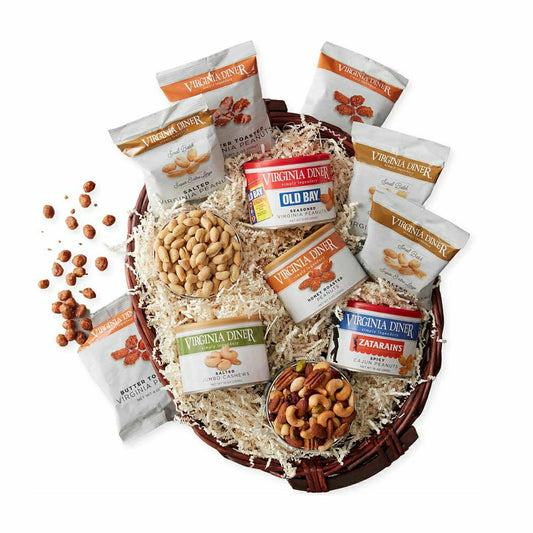 Extra Large Peanuts and Cashews Gift Basket Sampler | Plow & Hearth