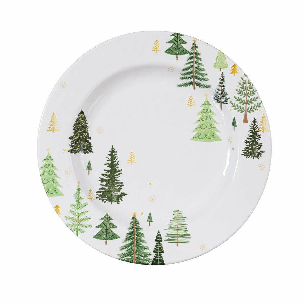 Shades of Green Holiday Melamine 11" Dinner Plate, Set of 4 | Plow & Hearth