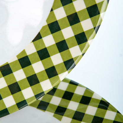 Moss Gingham Melamine Dinner Plates, Set of 6 | Plow & Hearth
