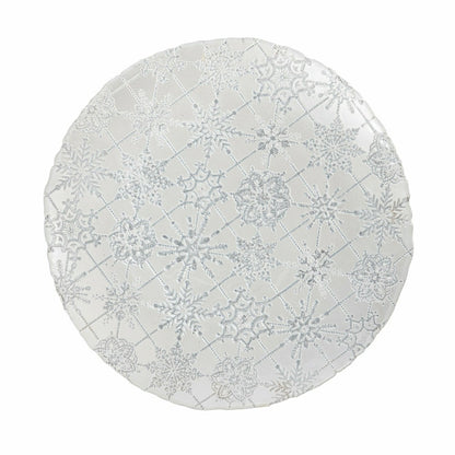 Season to Sparkle Plate Glass Snowflake Serving Plate, 13" | Plow & Hearth