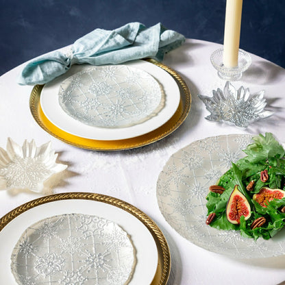 Season to Sparkle Plate Glass Snowflake Serving Plate, 13" | Plow & Hearth