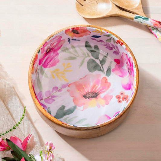 Pastels of Nature Wood Bowl, 9.75"L | Plow & Hearth