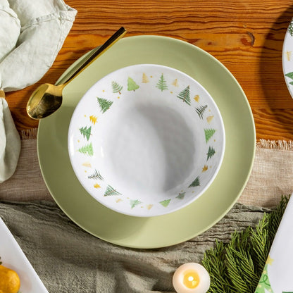 Shades of Green Holiday Melamine 7.5" Bowl, Set of 4 | Plow & Hearth