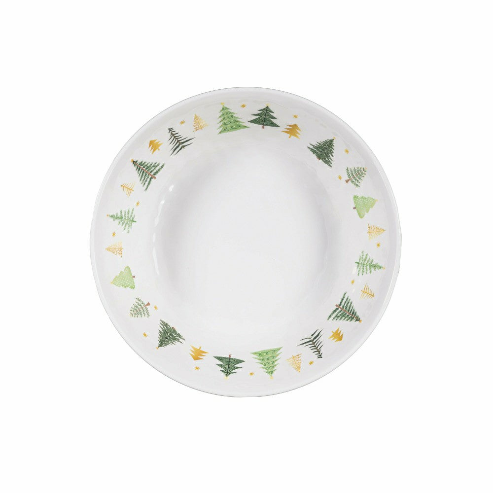 Shades of Green Holiday Melamine 7.5" Bowl, Set of 4 | Plow & Hearth