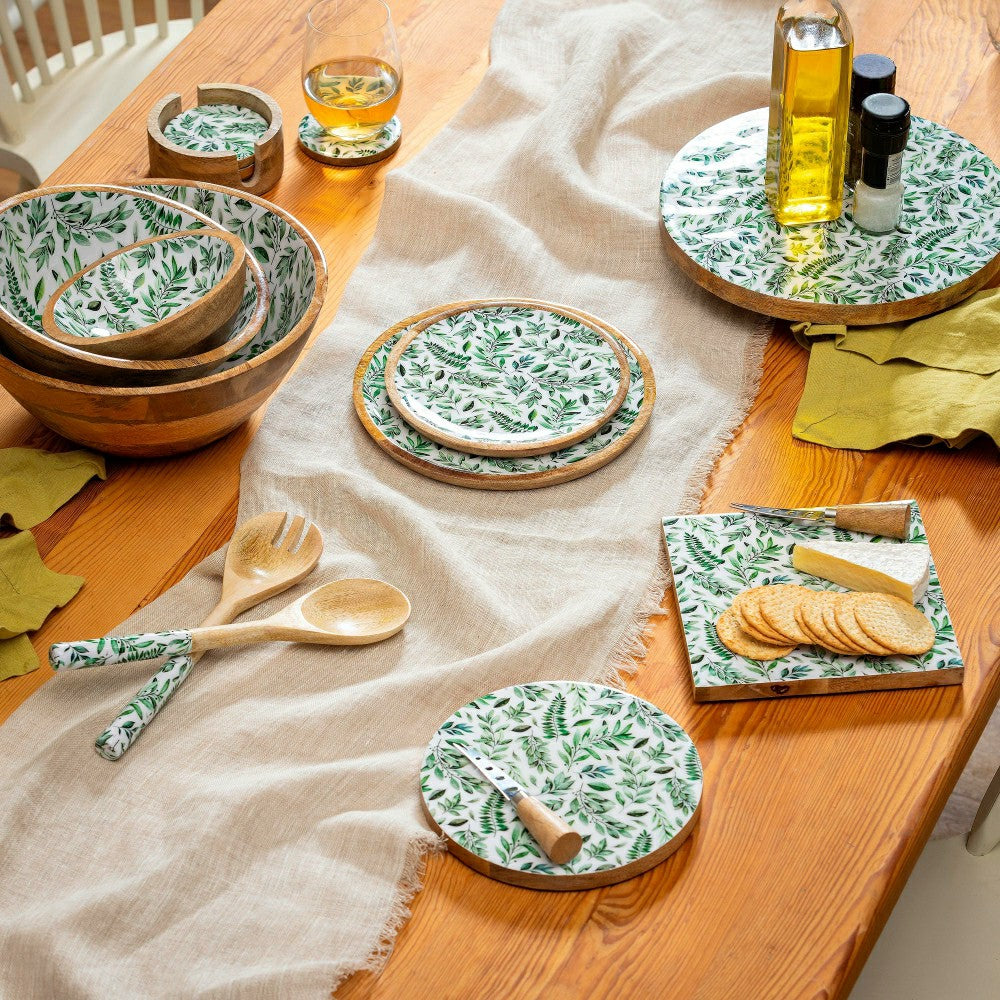 Olive Oasis Wood Bowl Set | Plow & Hearth