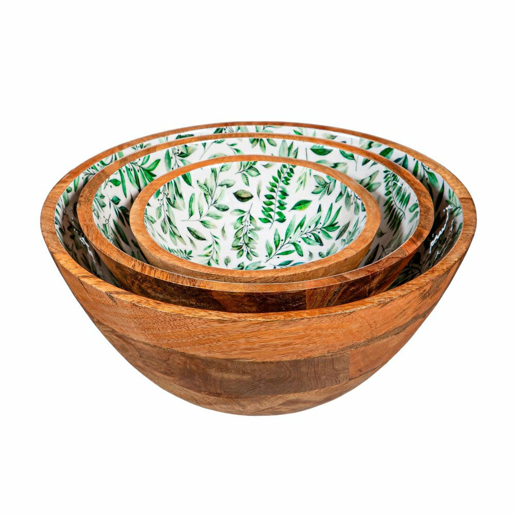 Olive Oasis Wood Bowl Set | Plow & Hearth