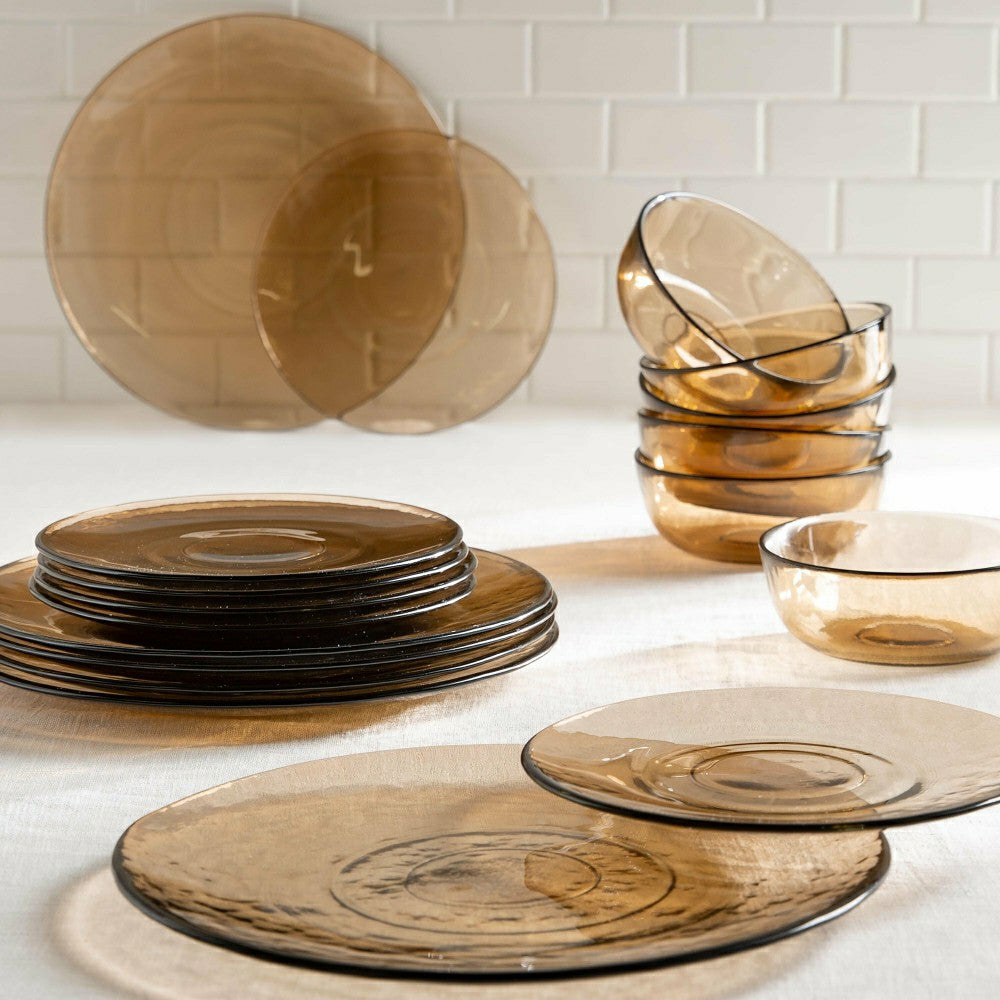 8" Glass Salad Plate, Set of 6, Sand | Plow & Hearth