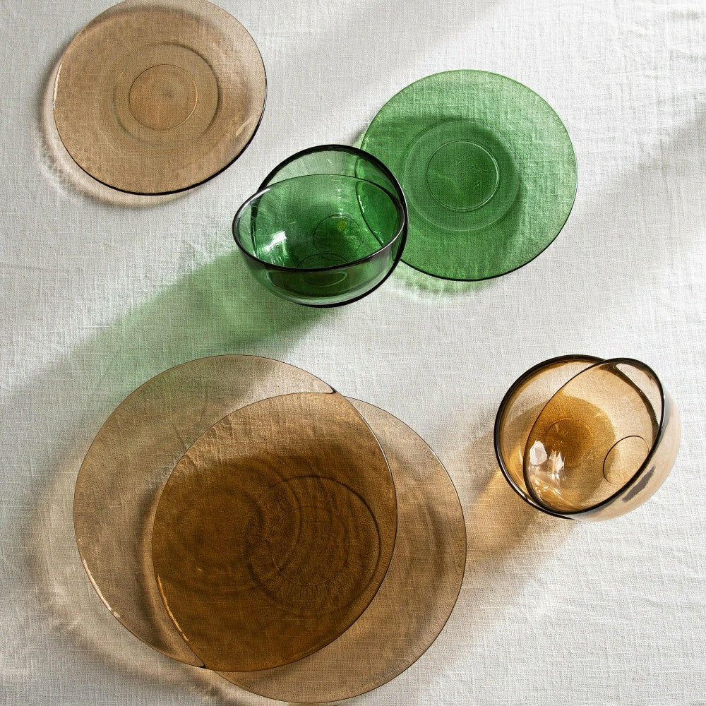 8" Glass Salad Plate, Set of 6, Sand | Plow & Hearth
