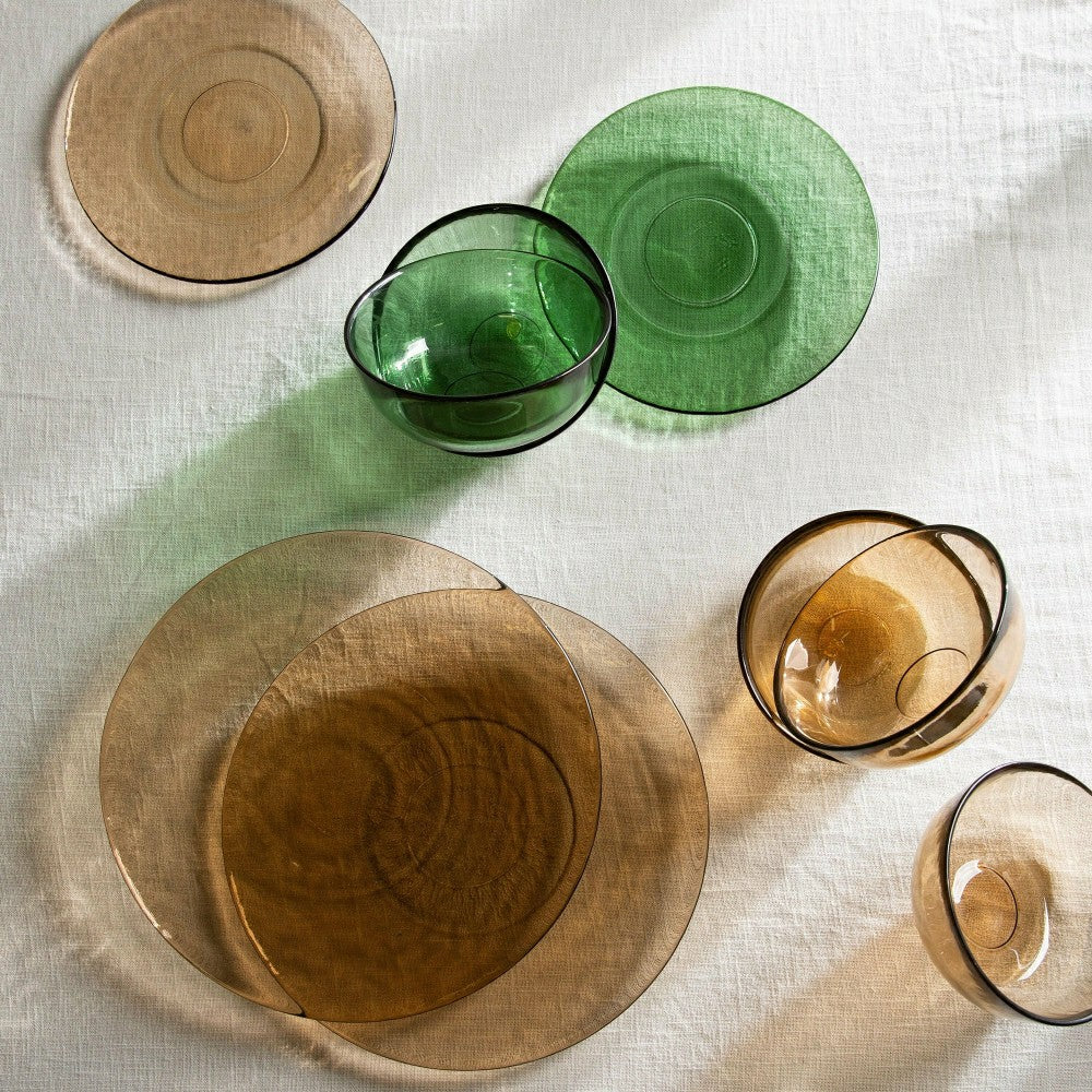 8" Glass Salad Plate, Set of 6, Sand | Plow & Hearth