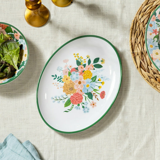 What She Shed Platter Melamine Floral, 12.25"L | Plow & Hearth