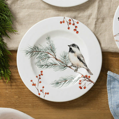 Snowbirds Salad Plate Melamine Chickadee, 8.6" | Plow & Hearth