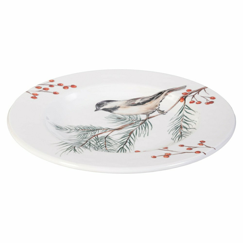 Snowbirds Salad Plate Melamine Chickadee, 8.6" | Plow & Hearth