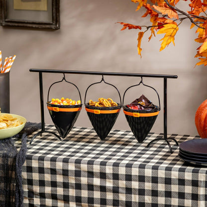 Witch Hat Ceramic Dish with Metal Holder Set, 19"L | Plow & Hearth