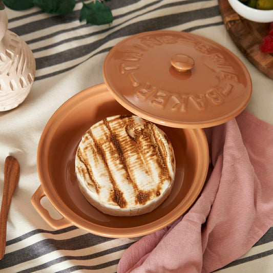 Terra Cotta Brie Baker with Wood Spreader | Plow & Hearth