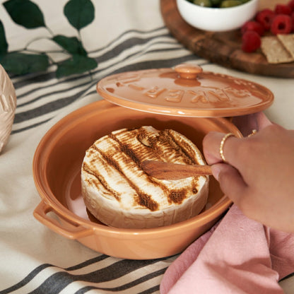 Terra Cotta Brie Baker with Wood Spreader | Plow & Hearth