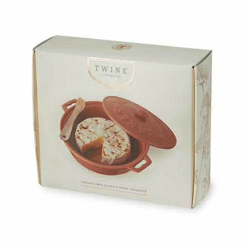 Terra Cotta Brie Baker with Wood Spreader | Plow & Hearth