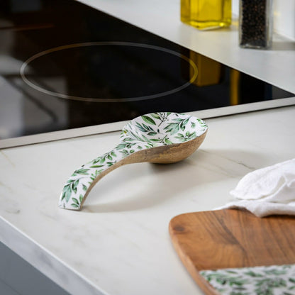 Olive Oasis Wood Spoon Rest, 10.25"L | Plow & Hearth