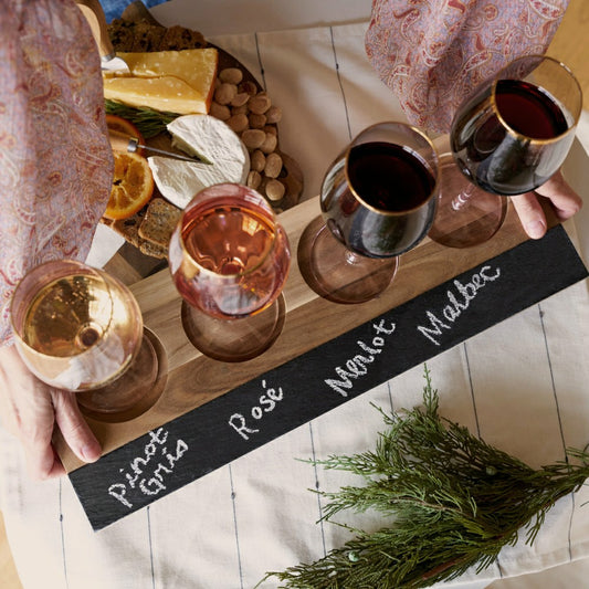 Acacia Wood Wine Flight Board | Plow & Hearth