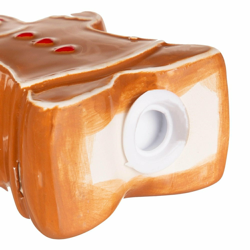 Sugar & Stripes Bright Salt and Pepper Shaker Ceramic Gingerbread, Set | Plow & Hearth