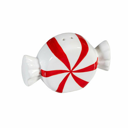 Sugar & Stripes Bright Salt & Pepper Shakers Ceramic Peppermint Candy, | Plow & Hearth