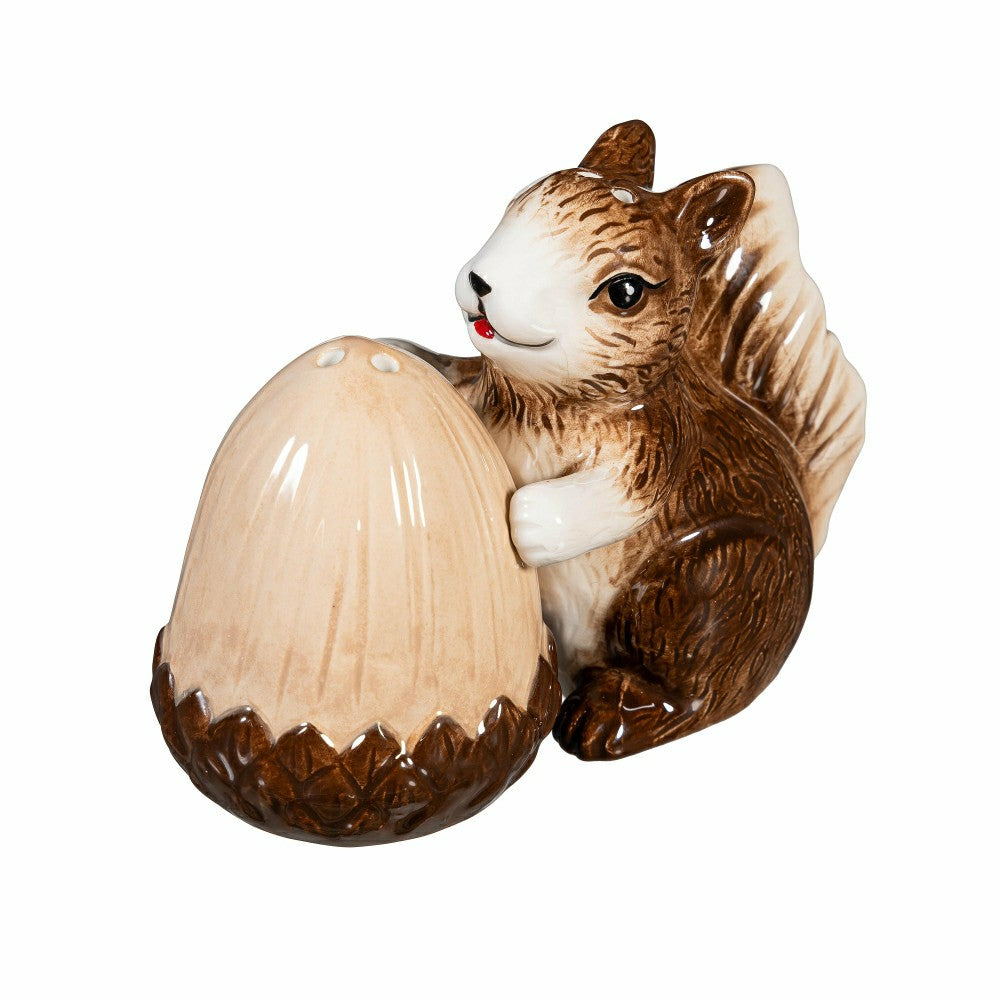 Woodland Storybook Salt & Pepper Shakers Ceramic Squirrel with Acorn,  | Plow & Hearth