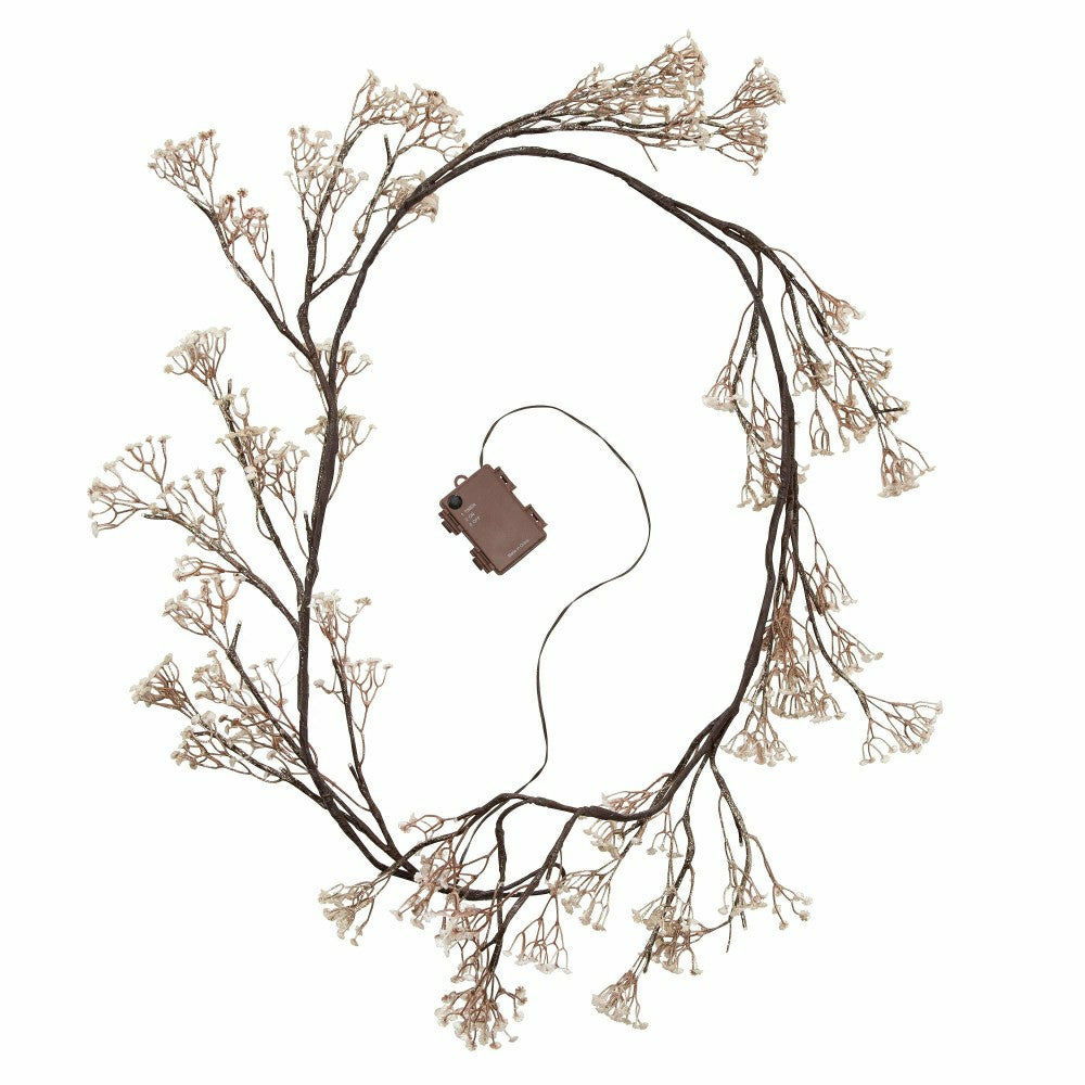 Indoor/Outdoor Lighted Baby's Breath Garland with Timer | Plow & Hearth