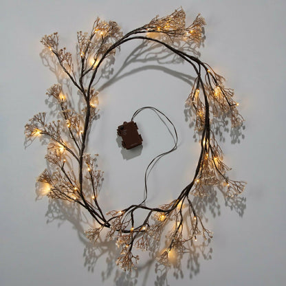 Indoor/Outdoor Lighted Baby's Breath Garland with Timer | Plow & Hearth