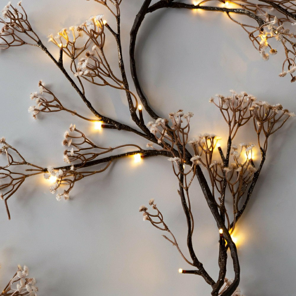 Indoor/Outdoor Lighted Baby's Breath Garland with Timer | Plow & Hearth