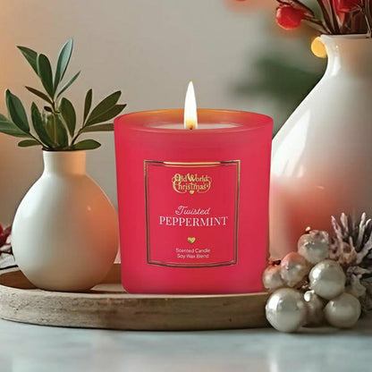 Twisted Peppermint Candle | Plow & Hearth