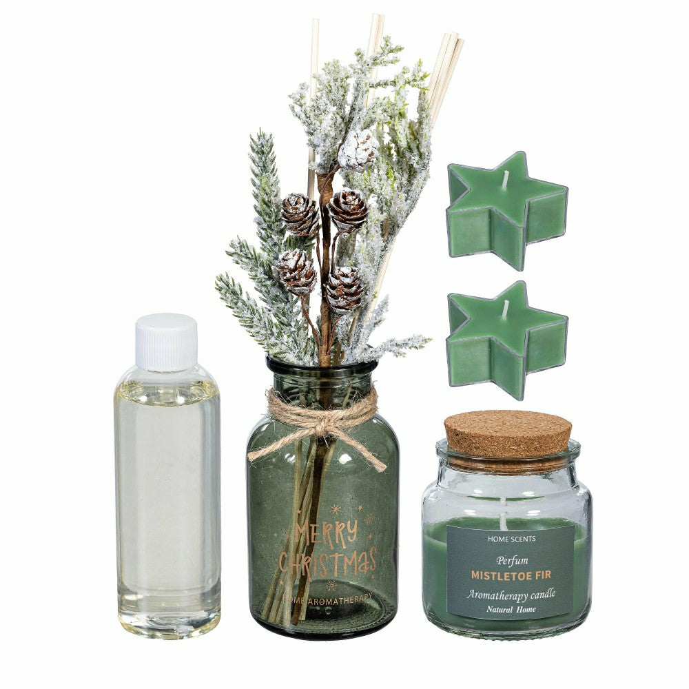 Shades of Emerald Candle and Diffuser, Soy Blend Wax Candle and Diffus | Plow & Hearth