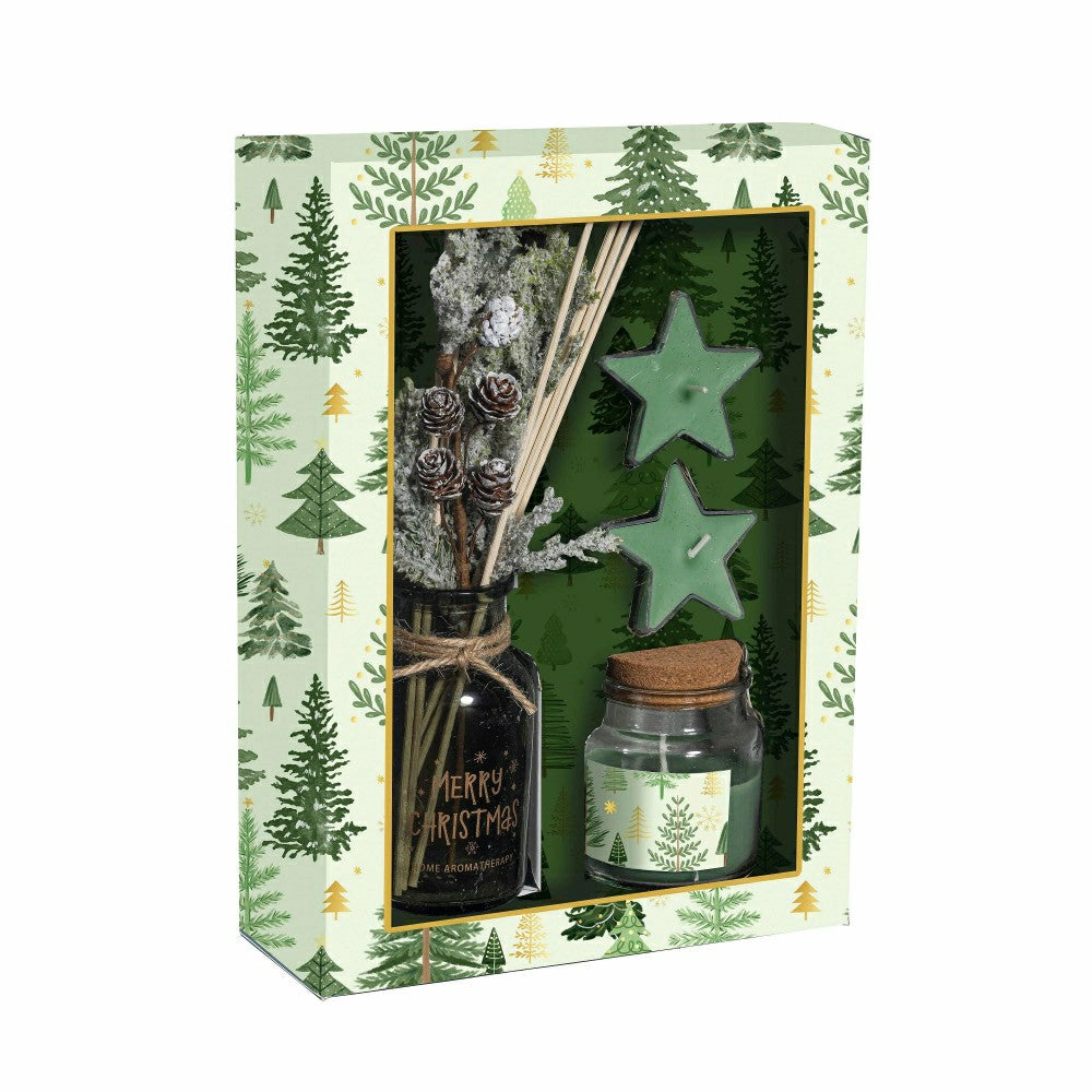 Shades of Emerald Candle and Diffuser, Soy Blend Wax Candle and Diffus | Plow & Hearth