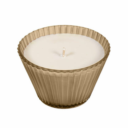 Ribbed Cupcake Glass Candle, Cocoa | Plow & Hearth