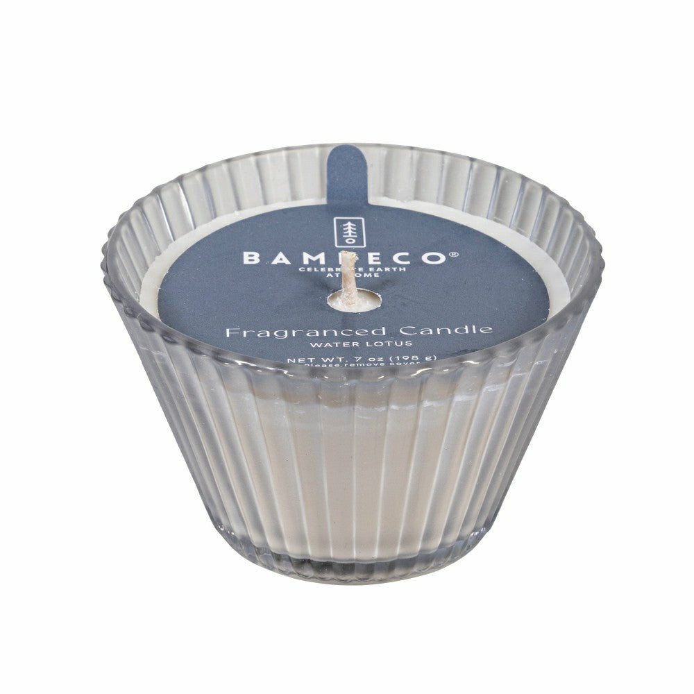 Ribbed Cupcake Glass Candle, Ancient Water | Plow & Hearth