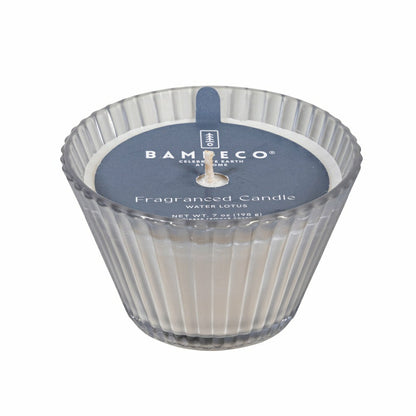 Ribbed Cupcake Glass Candle, Ancient Water | Plow & Hearth