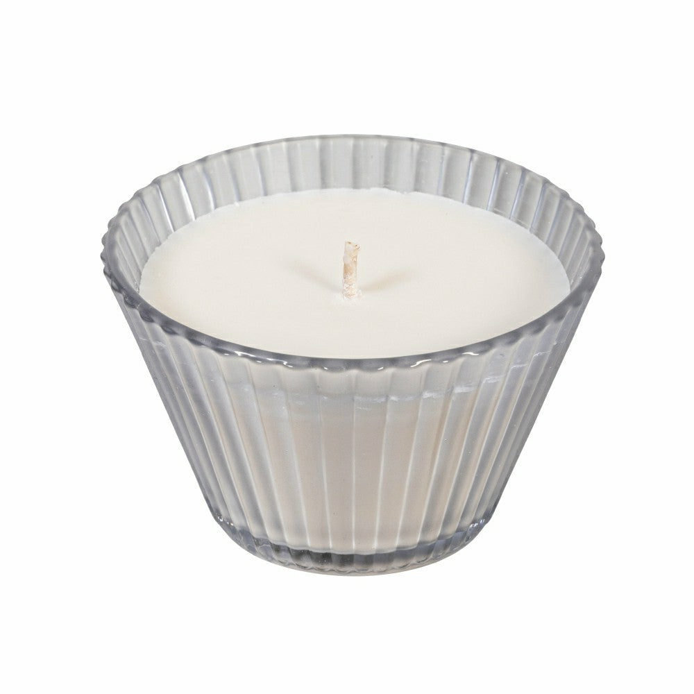 Ribbed Cupcake Glass Candle, Ancient Water | Plow & Hearth