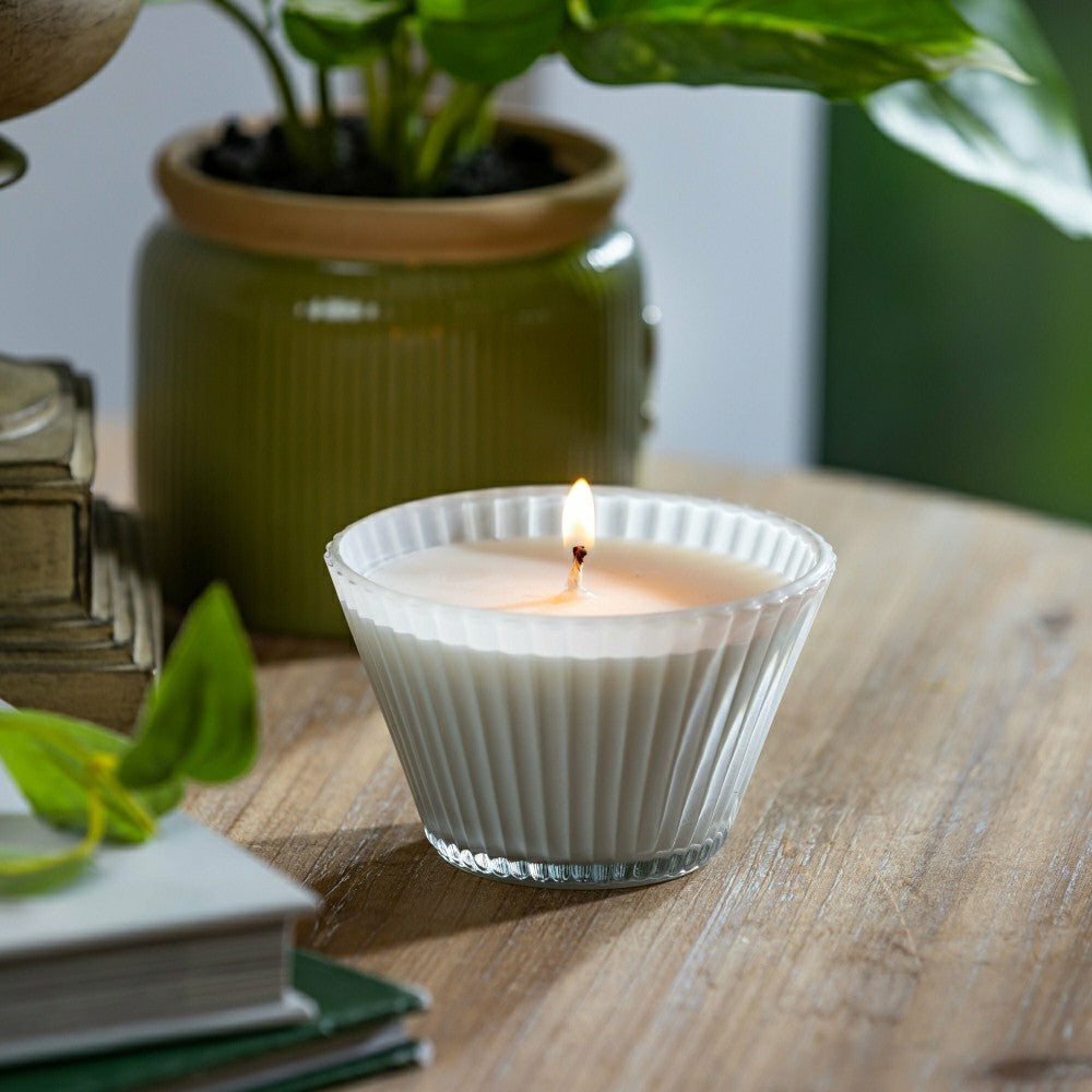 Ribbed Cupcake Glass, Bright White | Plow & Hearth
