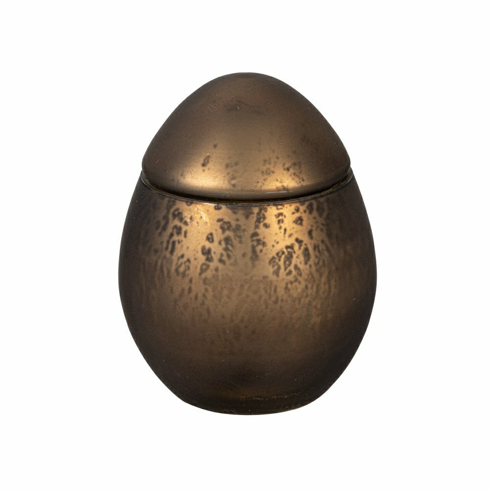 Egg Shape Mercury Glass Candle, Cocoa | Plow & Hearth
