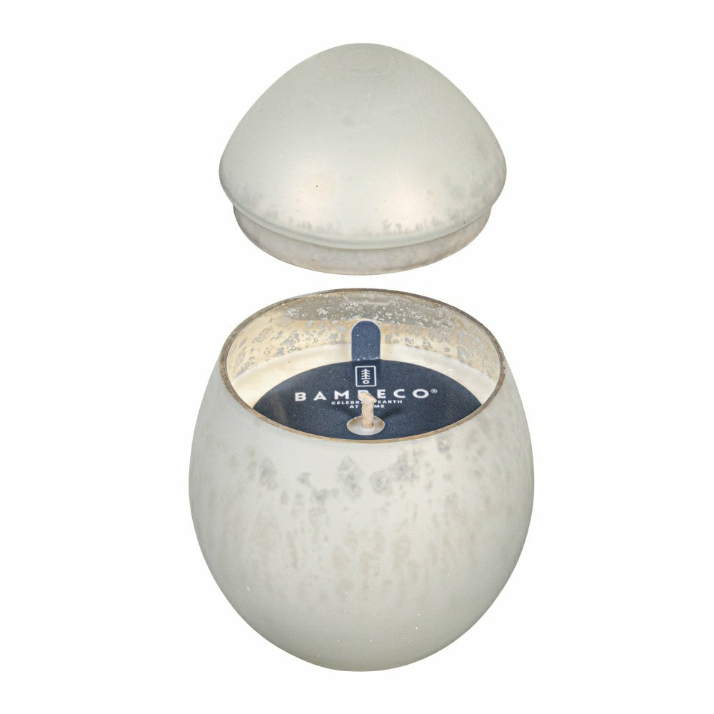 Hop Into Spring Egg Mercury Glass Candle Bright White | Plow & Hearth