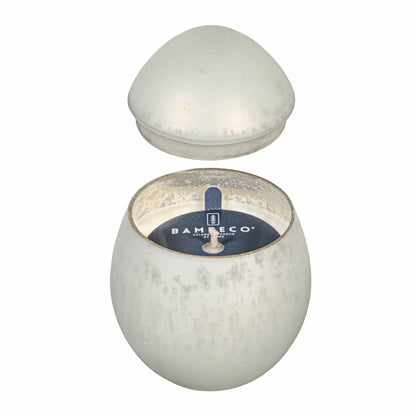Hop Into Spring Egg Mercury Glass Candle Bright White | Plow & Hearth
