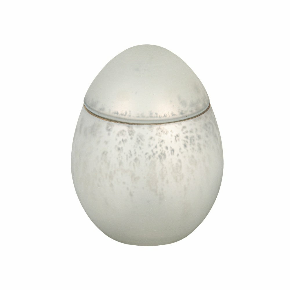 Hop Into Spring Egg Mercury Glass Candle Bright White | Plow & Hearth
