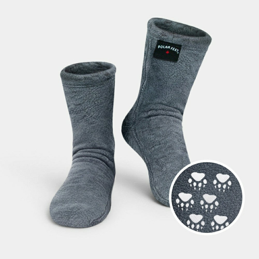 Polar Feet Fleece Socks - Soft Grey | Plow & Hearth