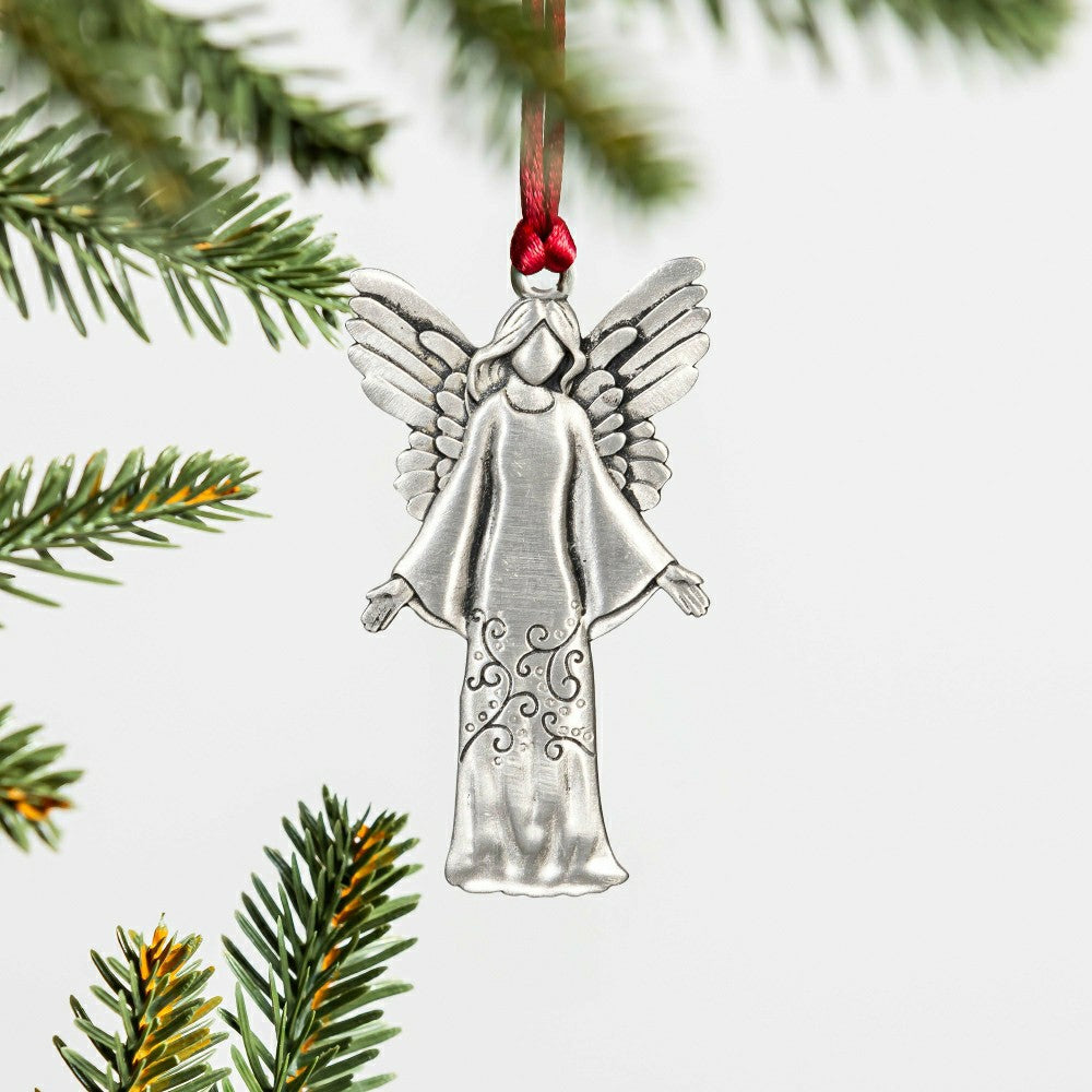 Nativity Ornament Solid Pewter Angel, 3"H | Plow & Hearth