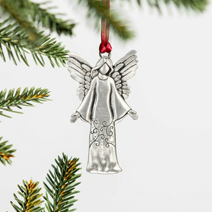 Nativity Ornament Solid Pewter Angel, 3"H | Plow & Hearth