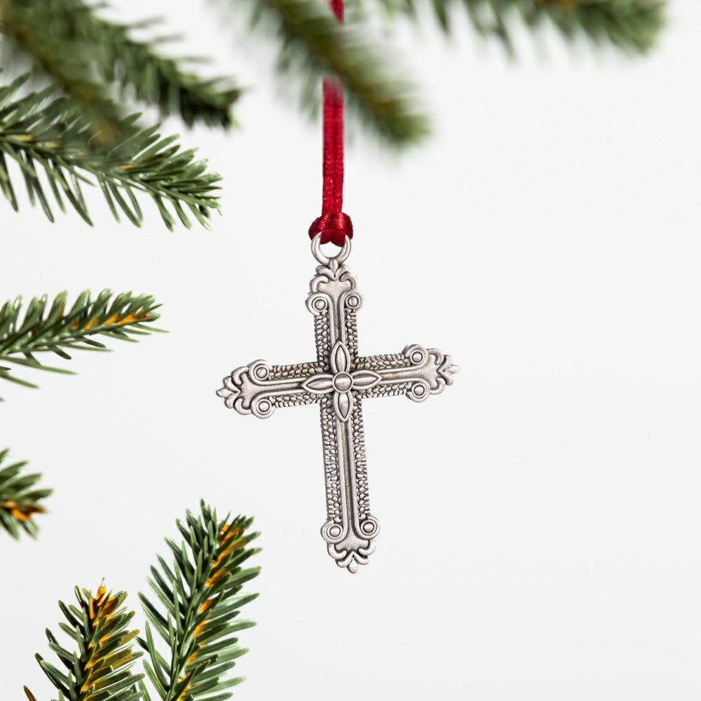 Cross Solid Pewter Ornament | Plow & Hearth
