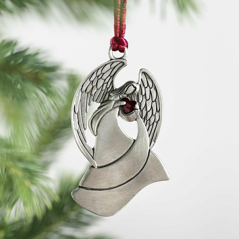 Angel Solid Pewter Christmas Ornament | Plow & Hearth