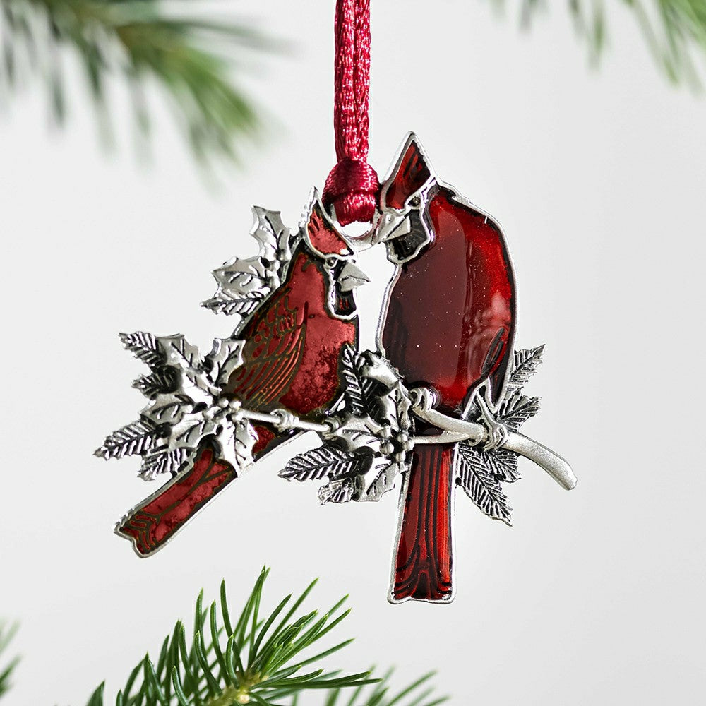 Cardinals Solid Pewter Ornament | Plow & Hearth