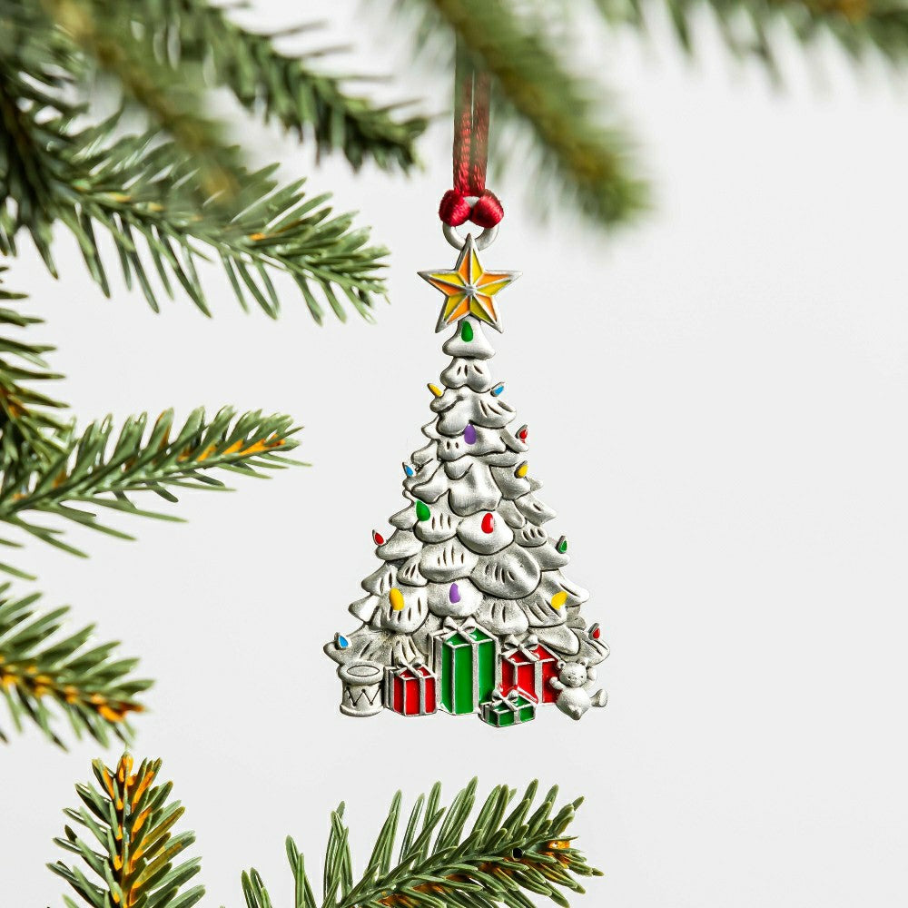 Solid Pewter Christmas Tree Ornament | Plow & Hearth