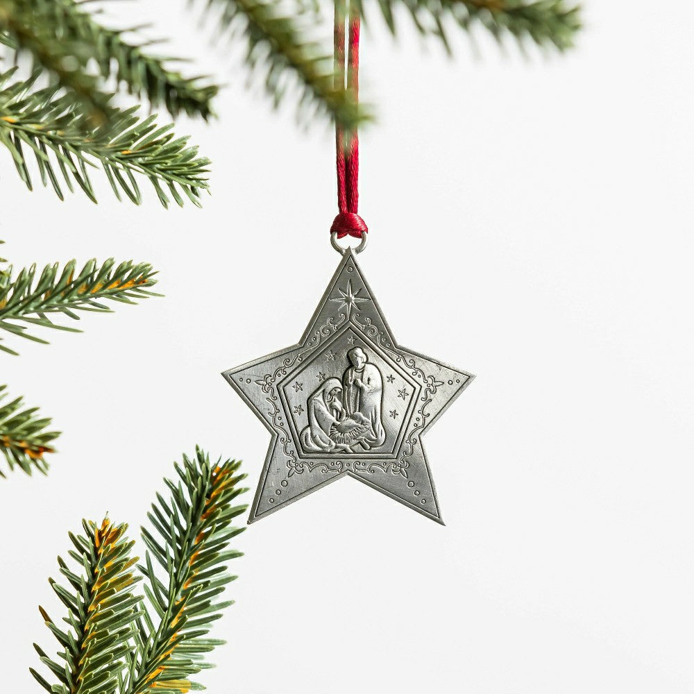 Solid Pewter Christmas Tree Ornament | Plow & Hearth