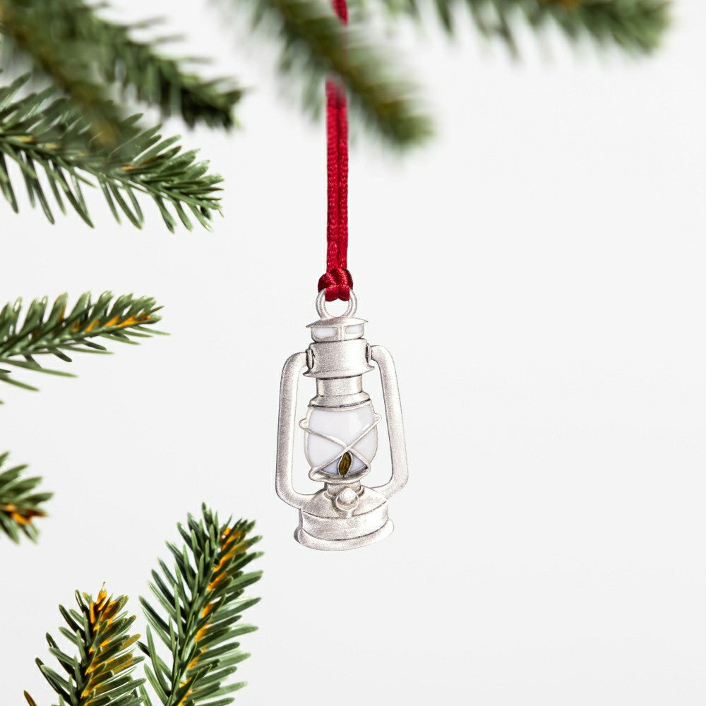 Holly Homestead Ornament Solid Pewter Lantern, 2.28"H | Plow & Hearth